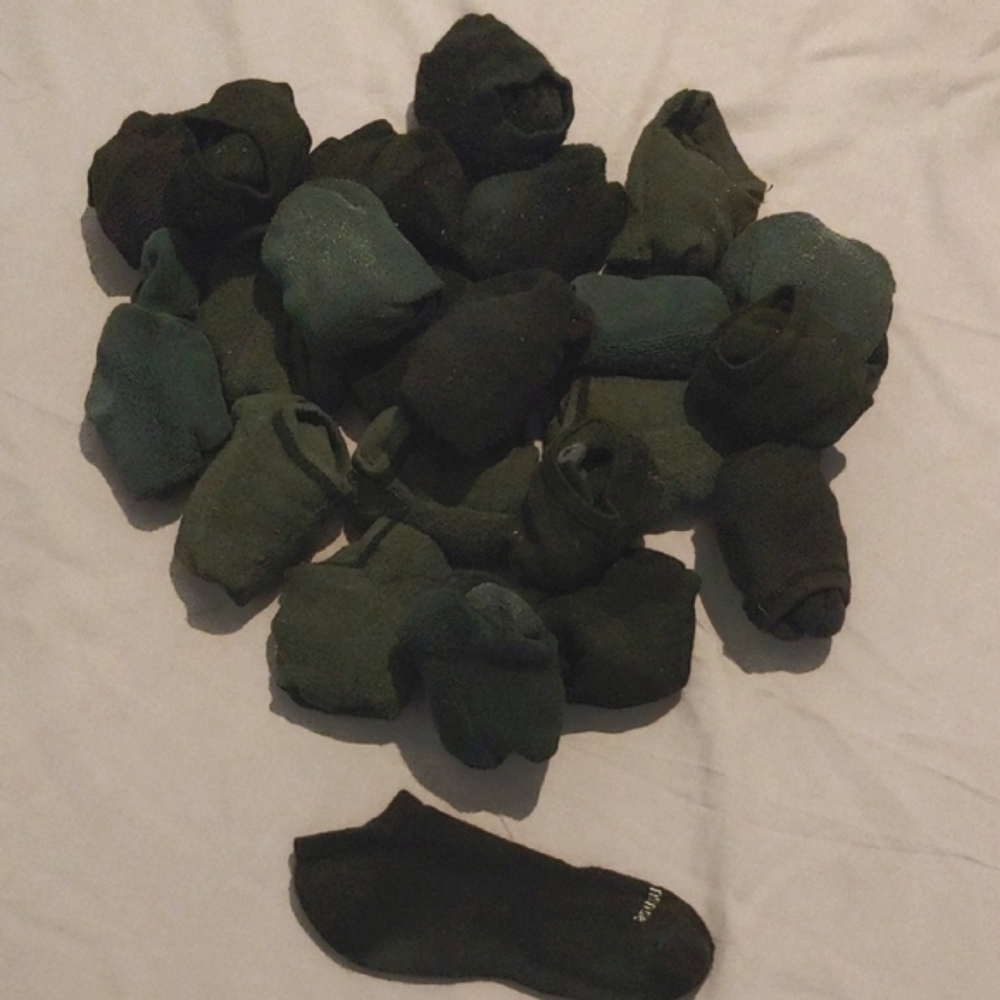 Black & Gray Ankle Socks * Assorted Brands * 22 Pairs